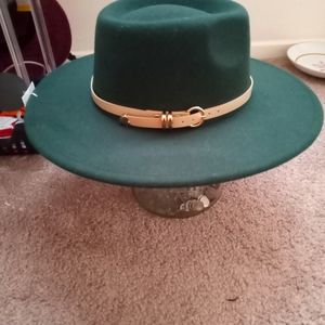 Forever 21 Green Hat with Tan Belt